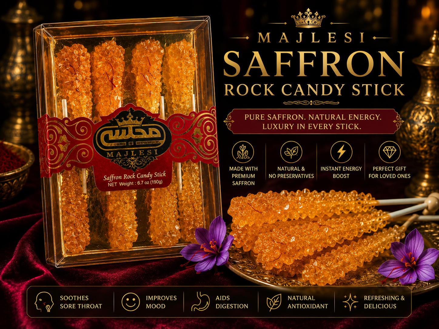 Saffron Rock Candy